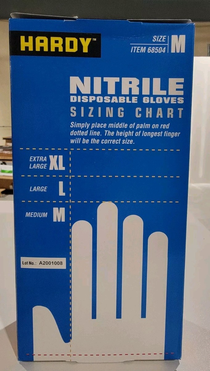 Hardy 68504 Nitrile Gloves 7 mil Strong | HEAVY DUTY | M Medium