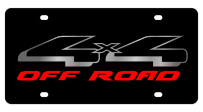 Stealth Black Premium Carbon Steel License Plate 3D Ford 4X4 Off Road Emblem
