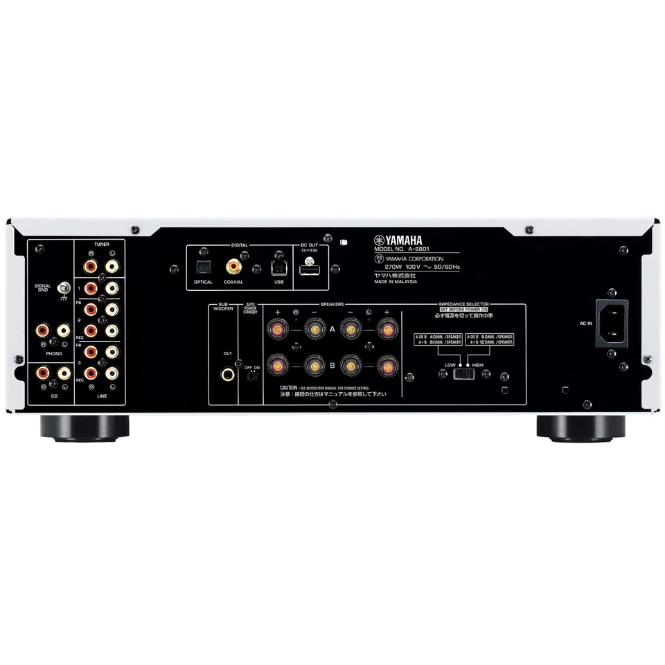 YAMAHA A-S801 Stereo Integrated Amplifier Black USB DAC 32bit・2ch SABRE 100V NEW - Image 2 of 4