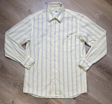 Vintage Mens Lacoste Long Sleeve Button Up Shirt Size 40 /M Yellow Strip