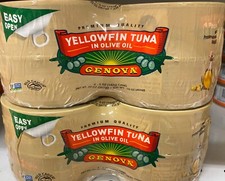 Tonno Solid Yellowfin Tuna in Olive Oil By Genova 5oz. 4-CANS X 2 Fast Shipp