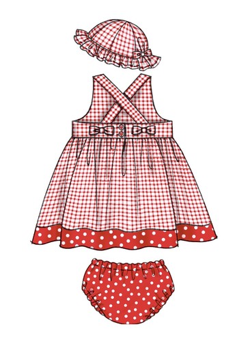 MCCALLS SEWING PATTERN 8519 BABY S-XL LAURA ASHLEY DRESS, PLAYSUIT, PANTIES, HAT - Picture 3 of 10
