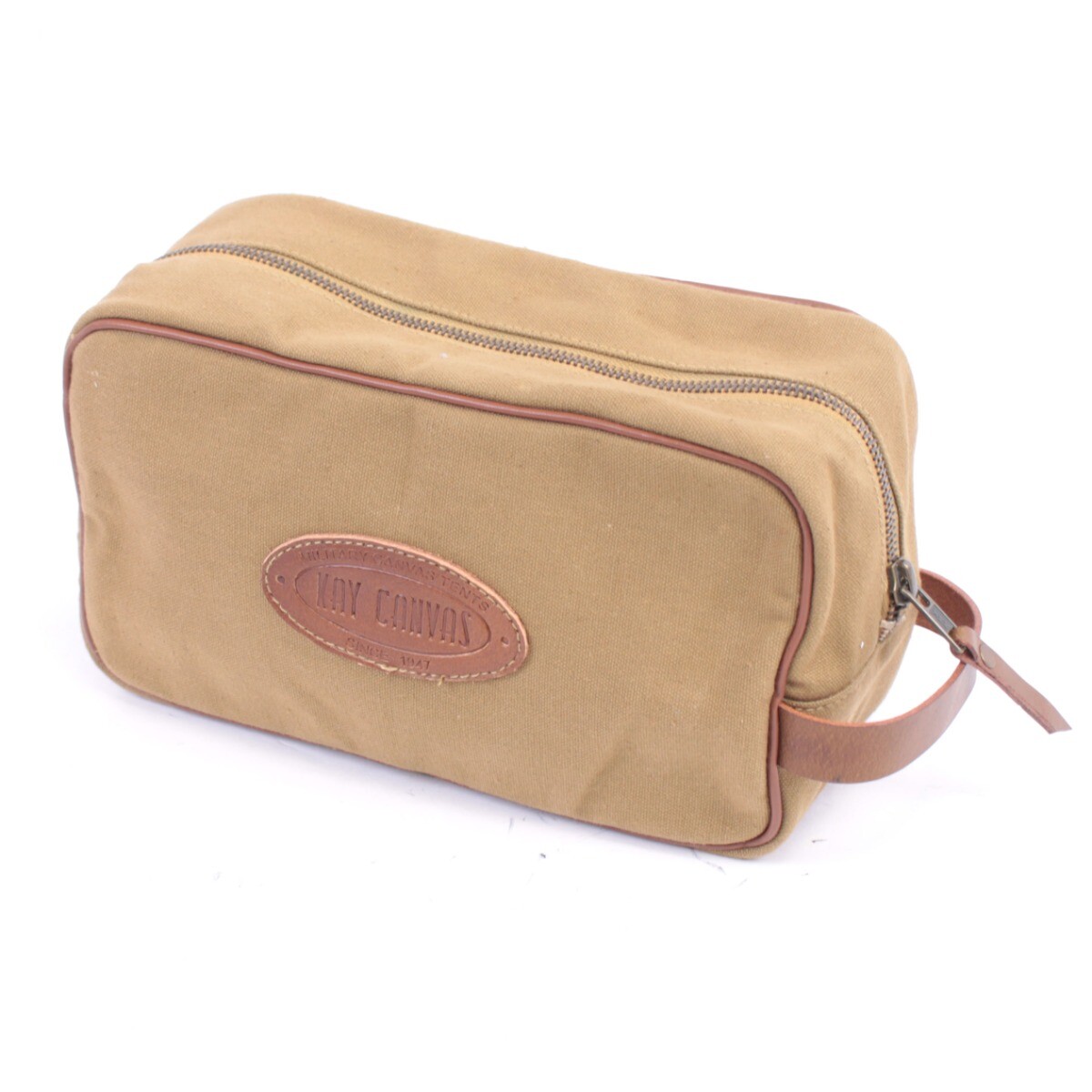 Kay Canvas Vintage Khaki Canvas Wash Bag WD887 UK