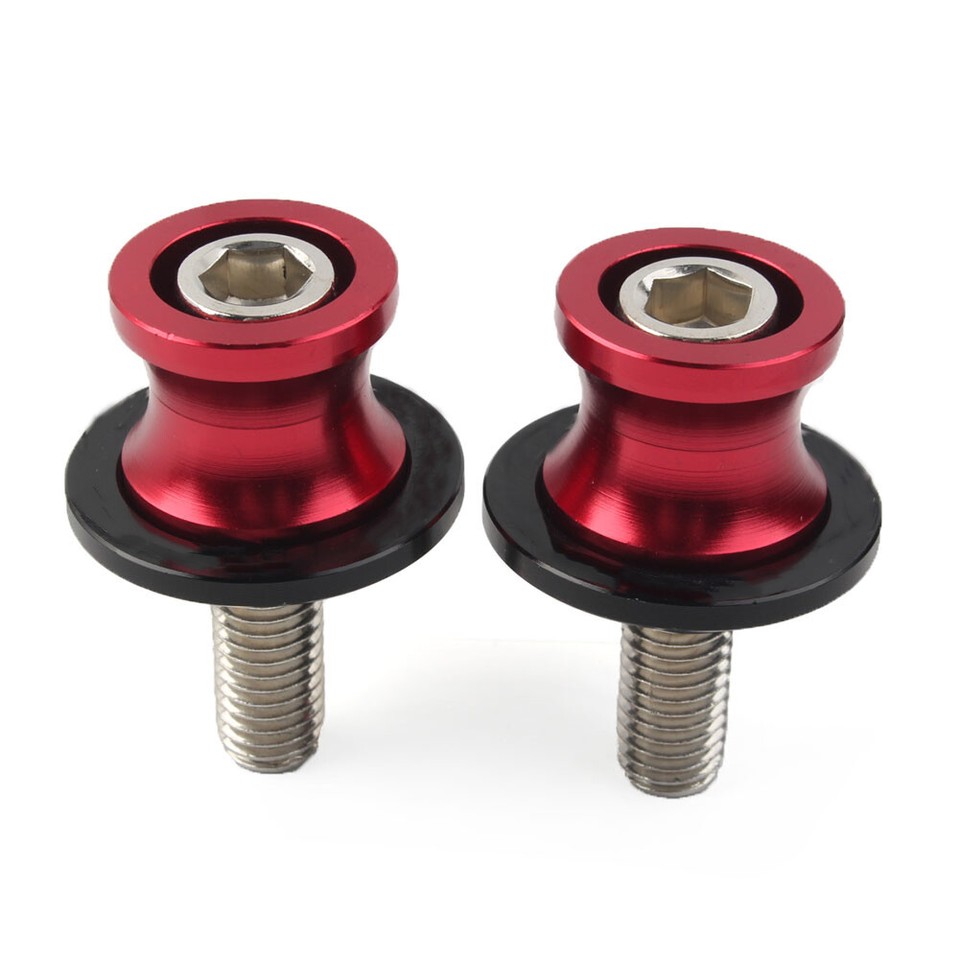 Motorcycle Red Swingarm Spools Slider Stand Screws 10MM For KAWASAKI