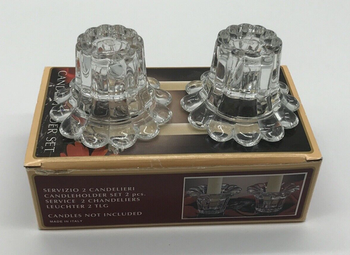 Juego de candelabros de cristal vintage Borgonovo Queen nuevo caja abierta - Imagen 7 de 9