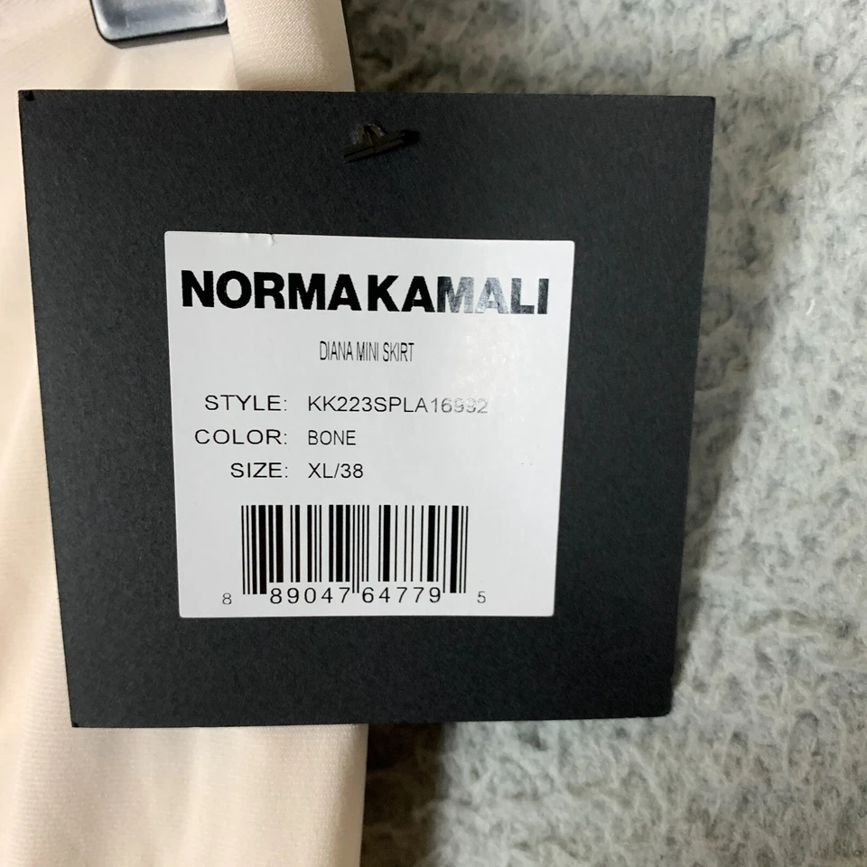 Norma Kamali 戴安娜裙子尺寸 XL/38 骨不对称下摆皱褶球衣全新带标签 185 美元 — 第 4/4 张图片