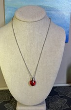Made With Swarovski Elements Red Heart Necklace NWT