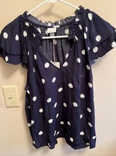 Women  s A New Day Polka Dot Blouse NWT size Medium