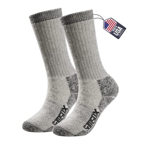 Merino Wool Boot Socks, Made in USA, Heavyweight with Full Cushion, Large - Picture 1 of 6