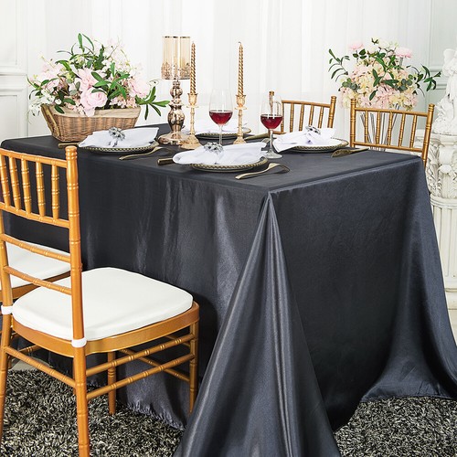 Wedding Linens Inc. 54" x 108" Premium Rectangular Satin Tablecloths - Picture 48 of 59
