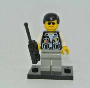 LEGO Minifig cop035 @@ Police Black Male Hair 6332 6636 Suit Sheriff Star 