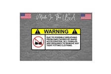 Warning No Bra Fast Car Sticker Decal Funny JDM 5"