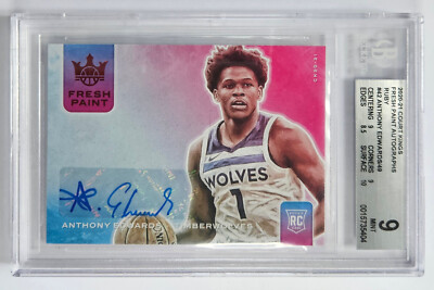 Anthony Edwards RC Court Kings Fresh Paint Autographs, Ruby 20/49, BGS9 Pop1!
