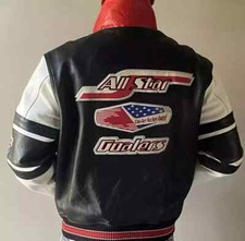 Mens Avirex Style Flight Jacket Genuine Cowhide Leather Bomber Vintage All Star