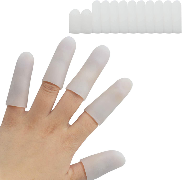 12 Pieces Silicone Gel Finger Protectors, Finger Cots Fingertips Cover