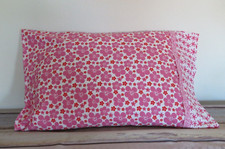 Pair of Pillowcase Pink/Red Florals - SET Standard/Queen Handmade