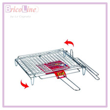 GRATICOLA IN ACCIAIO CROMATO RIBALTABILE CON PIEDE CM.30X40
