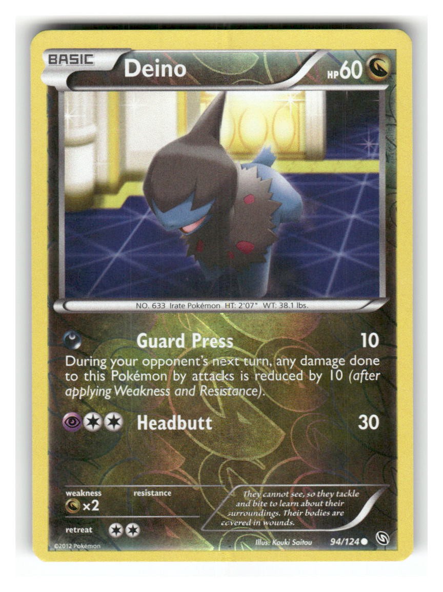 Deino 94/124 Common Dragons Exalted Pokemon Reverse Holo Lightly Played