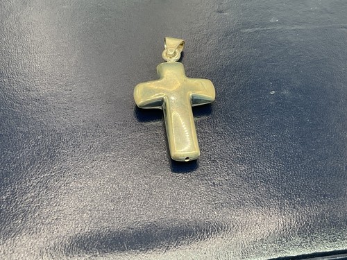 VTG SIGNED RMN 925 STERLING SILVER PUFFY CROSS PENDANT - 1 3/4”