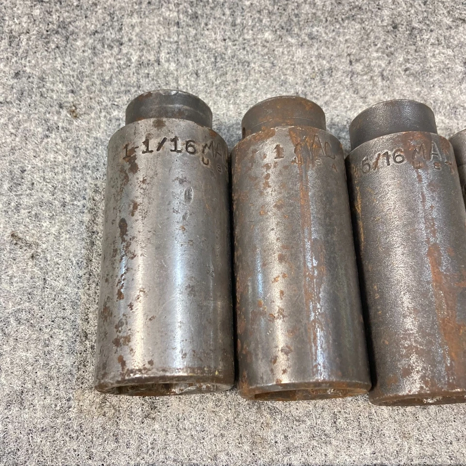 Mac Impact Socket Lot 5 Pc 1/2" Drive SAE 6 Point Deep Well #VDP306R USA - Image 2 of 4