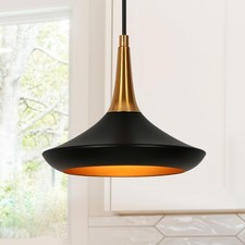 Pendant Light Kitchen Island, Black Gold Brass Hanging Light Fixture Over I...