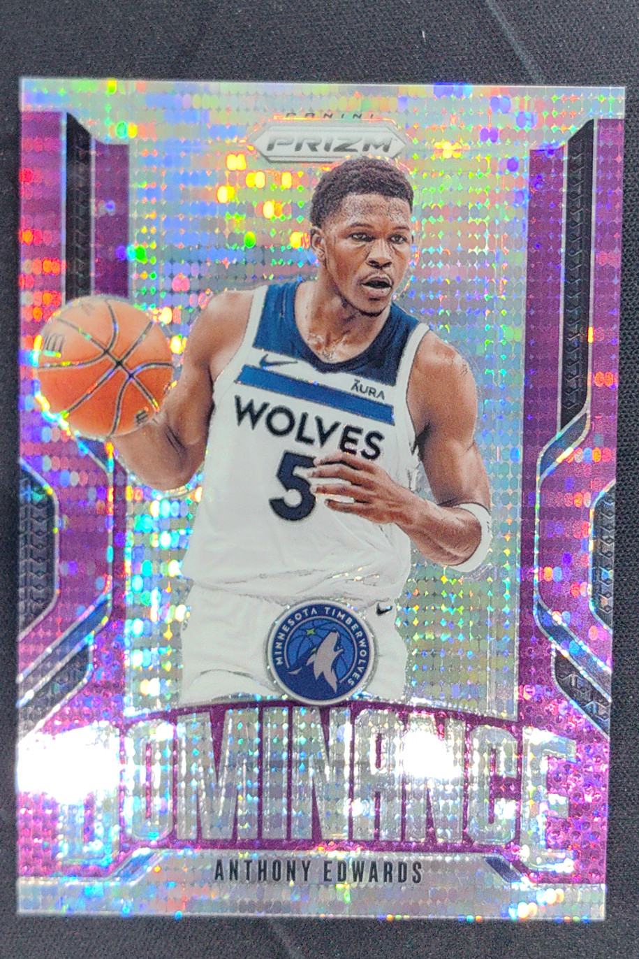 2024-25 Panini Prizm Anthony Edwards Dominance Prizms Purple Pulsar /35 #9