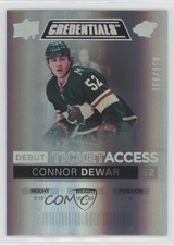 2021 Upper Deck Credentials Debut Ticket Access 368/999 Tier 1 Connor Dewar 13y6