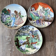 Vintage Wades Pottery Baby Nursery Rhyme Plates - Set Of 3 - Little Bo Peep 2