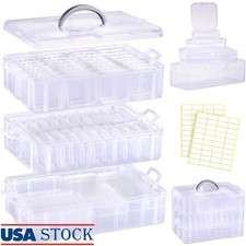 Stackable Bead Organizer W/ 56 Clear Storage Boxes Craft Supply Organization New