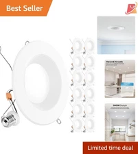 12 Pack 6 Inch Retrofit LED Recessed Downlights Dimmable Damp Rated Daylight