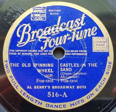 (47) Al Benny's Broadway Boys / Rhythm Rascals - Old Spinning Wheel 10'' 78 CUSS