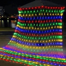 LED Net Mesh Lights Fairy String Curtain Lamp Christmas Party Wedding Xmas Decor