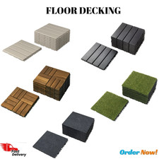 IKEA RUNNEN Outdoor Decking Tiles with Edging Strips for Patio Floor 30x30 cm