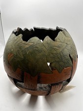 Vntg Melani Kelley Original Hand Carved /painted Gourd Art 2006 Tn B4