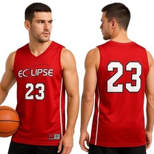Nike Basketball Jersey LG Red Eclipse #23 Sleeveless V-Neck Sporty Pullover