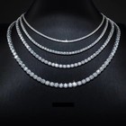 5mm-18in MOISSANITE Tennis Chain S925 Sterling Silver Necklace Men Women-Used — photo 6