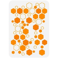 FINGERINSPIRE Super Hexagon Honeycomb Painting Stencil - 8.3x11.7inch Reusabl...