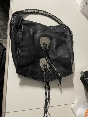 Thomas Wylde Skull Bag Black Leather Fringe Vintage In Excellent Condition