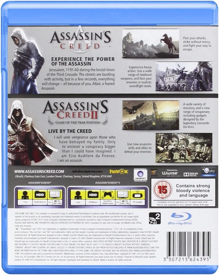Assassin's Creed Double Pack (Includes Assassin (Sony Playstation 3) (UK IMPORT) - Image 2 of 2