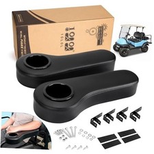Golf Cart Rear Seat Kit Arm Rest Set with Cup Holder for Yamaha EZGO Black