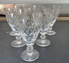 6 X Webb Corbett Georgian  Small Wine Glasses Vgc