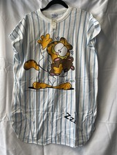 Vintage Garfield Flirts Sleep Shirt NWT Jim Davis Striped Nightgown 1978 NOS