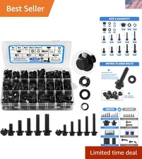 Metric Flange Bolt Assortment Kit 280 Pcs Hex Bolts Nuts Washers Auto Hardware