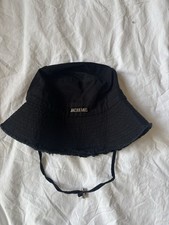 Authentic JACQUEMUS  Artichaut Logo Black Cotton Bucket Hat Small/Medium