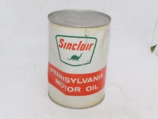 Vintage NOS Sinclair Pennsylvania Motor Oil Dino SAE 10W Can - Full