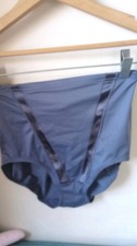 Vtg Maidenform SATIN Stripe Firm Shaper Panties Second Skin Purple Large