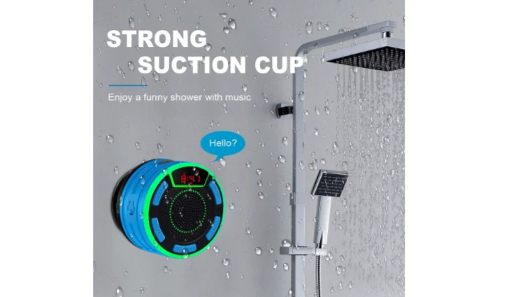 Altavoz IPX7 BT TWS FM/LED Pantalla Ventosa Foto 4 de 4