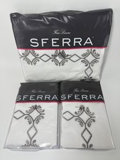 SFERRA Argento Full/Queen Duvet 2 Standard Shams Fine Linens Italy NWT