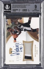 2007 UD Exquisite David Robinson Patch Auto /35 #EADR BGS 9 Mint Spurs HOF