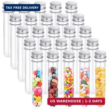 25PCS Test Tubes,40ml Clear Plastic Test Tubes with Screw Caps,25x140mm Tube for